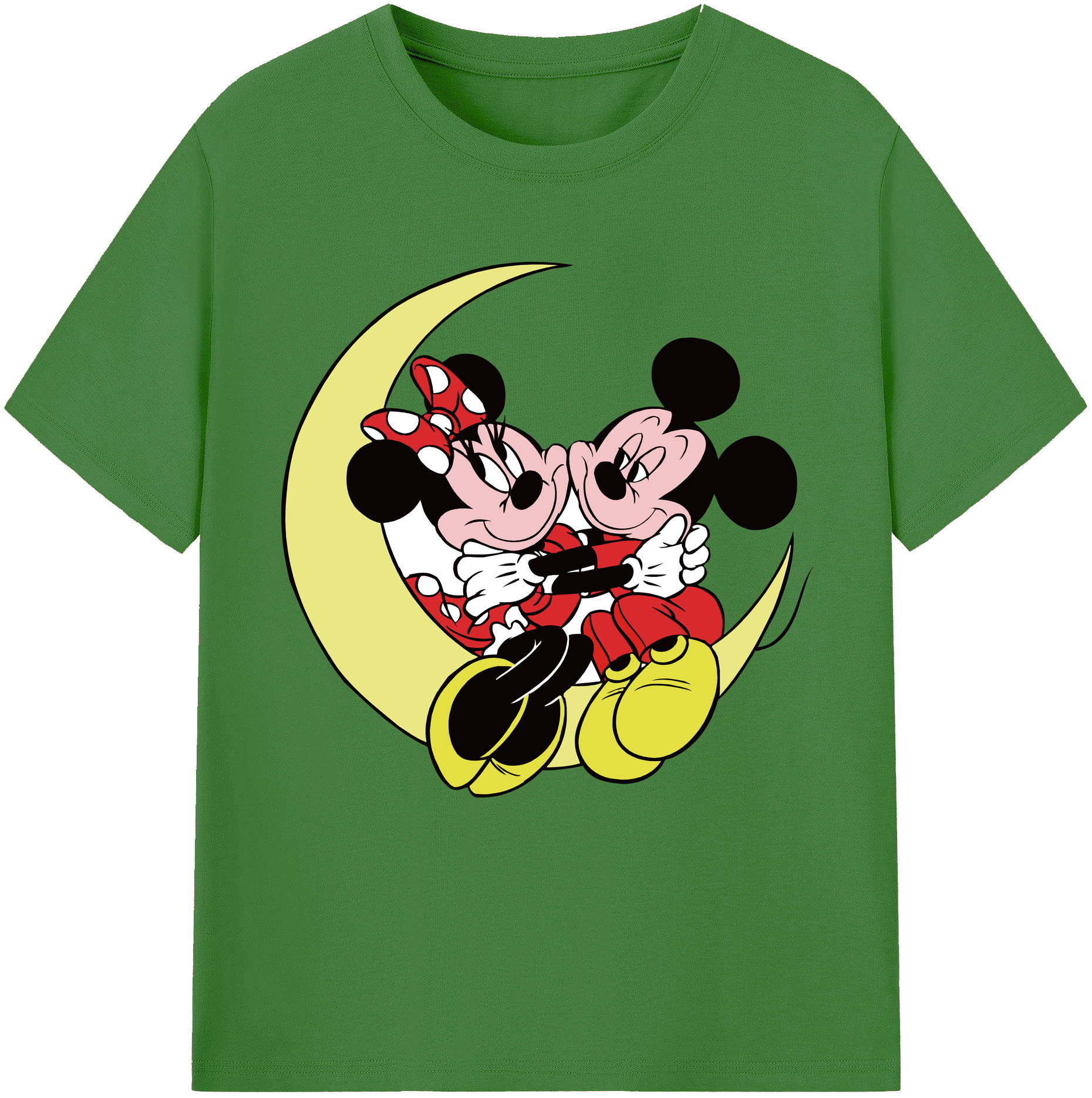 （画像用） ミッキーマウス Mickey Mouse レディースカジュアルプリントTシャツ（綿100％）